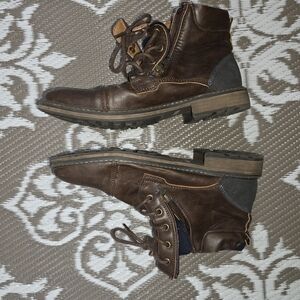 Steve Madden Dark Brown and Black Lace-Up Boots